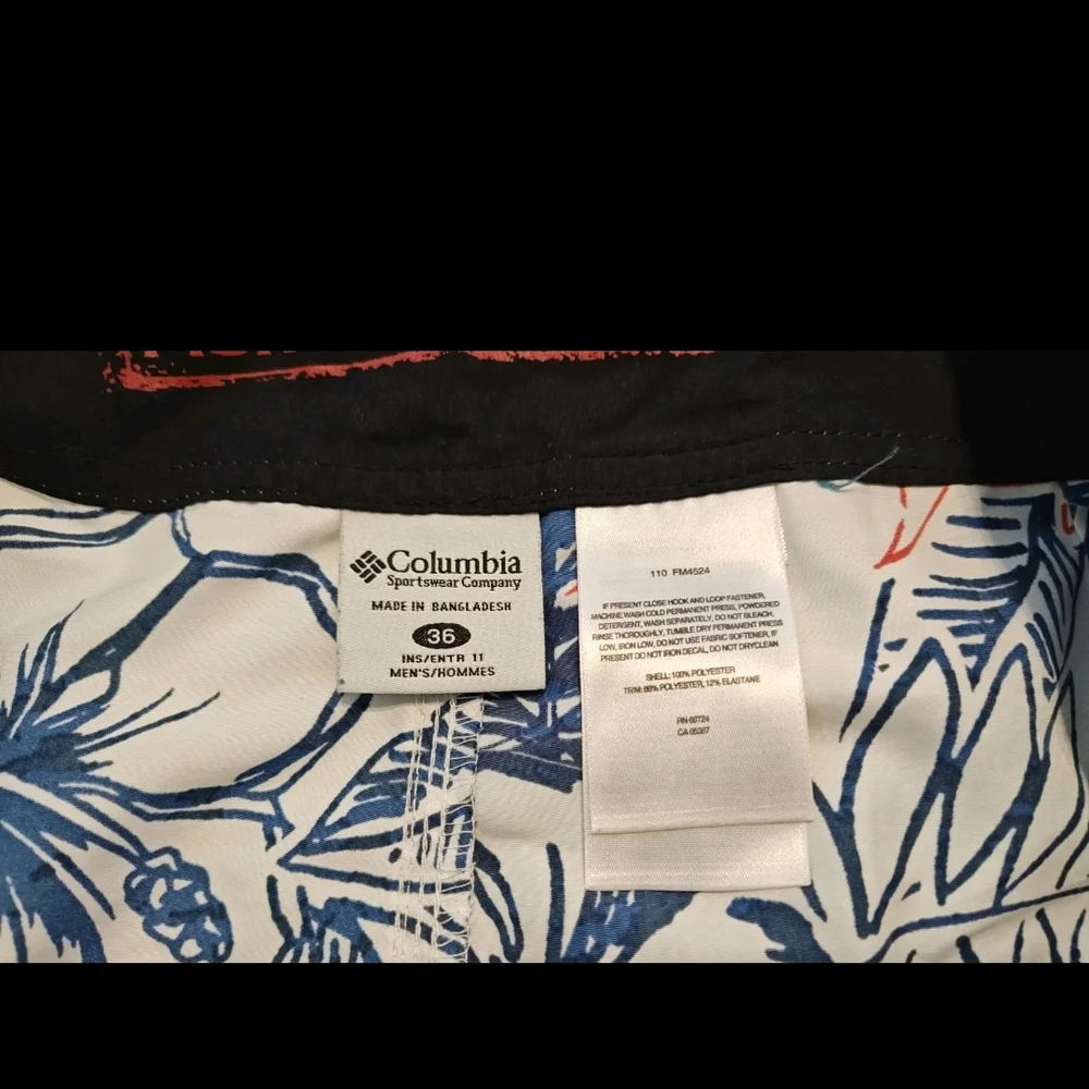 Men's Columbia Fish Print Swim Shorts None Mesh Large - Picture 7 of 9